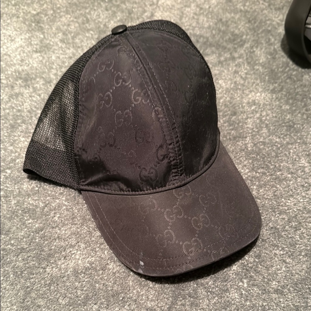 Gucci Black GG Monogram Baseball Cap